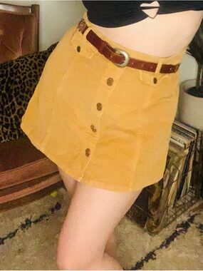 2/$30 BDG Corduroy Mini Skirt in Mustard